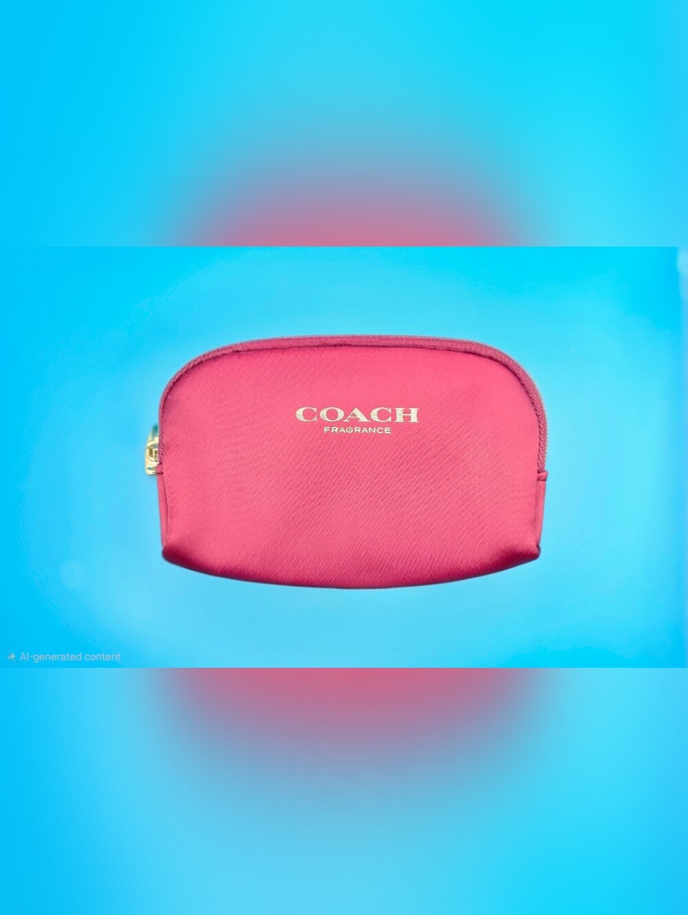 Coach Fuschia Pink Cosmetic Pouch with Gold Logo